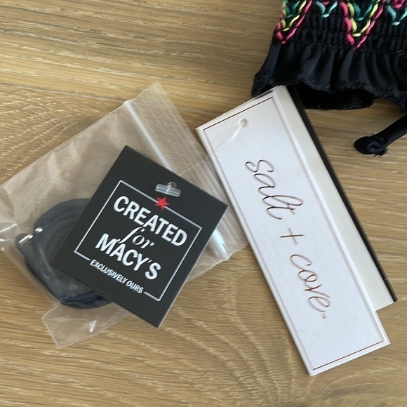 NWT Salt + Cove Bandeau Smocked Bikini Top - Picture 4 of 4